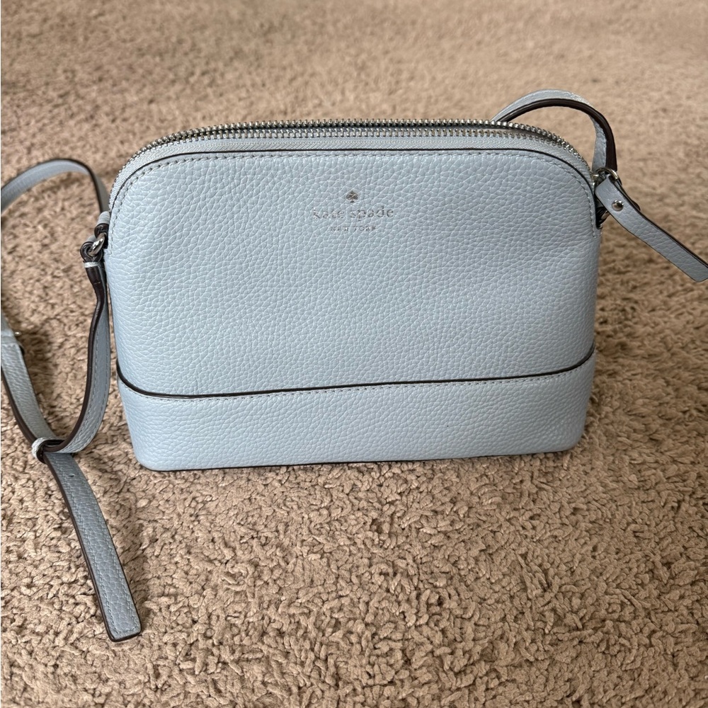 kate spade Light Blue Pebbled Leather Mini Crossbody